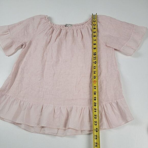 Terzo Milennio Pink Linen Shirt Blouse Women's size Medium - Picture 3 of 8